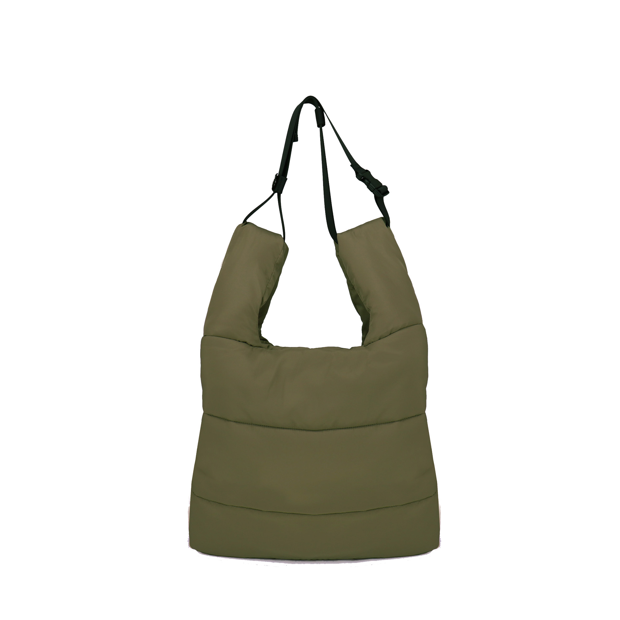 TAMIKA kleiner gepuffter crossbody Nylonbeutel light olive